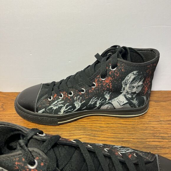Walking Dead Daryl Dixon Women\'s 6 High Top Sneakers Custom Canvas Casual